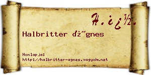 Halbritter Ágnes névjegykártya