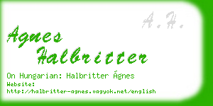 agnes halbritter business card